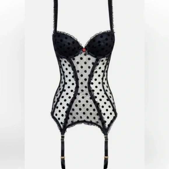 Agent Provocateur Black Polka Dot Bustier - Picture 2 of 3
